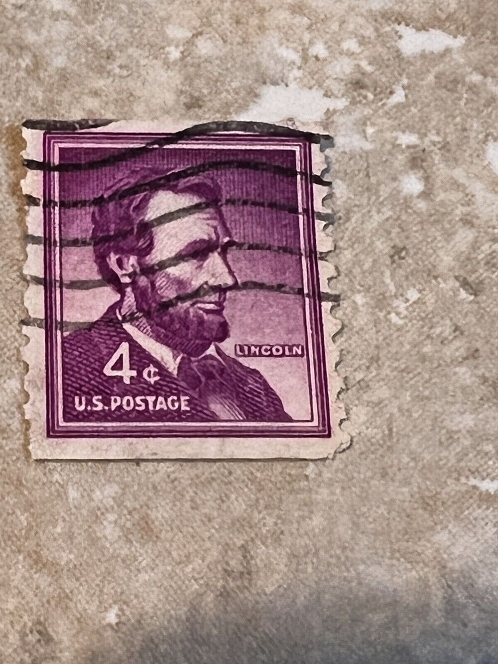 Abraham Lincoln 4 cent stamp purple very rare BEST OFFER